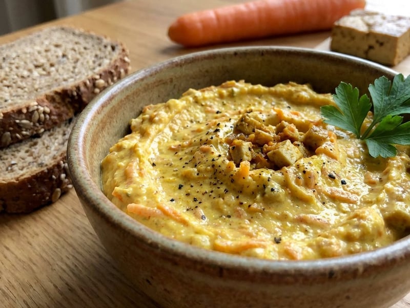 Topfenaufstrich mit Tofu und Karotten | Proteinreich & Würzig