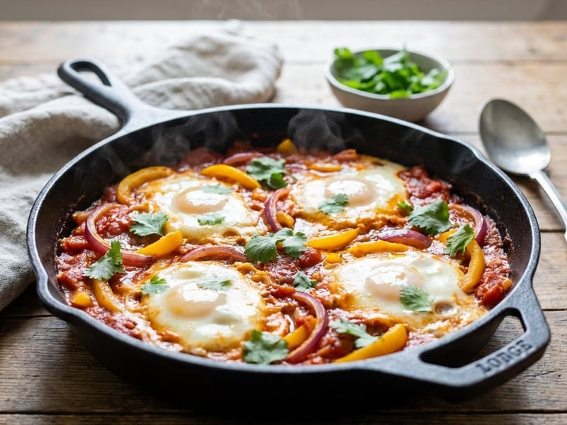 Shakshouka with Yellow Bell Pepper