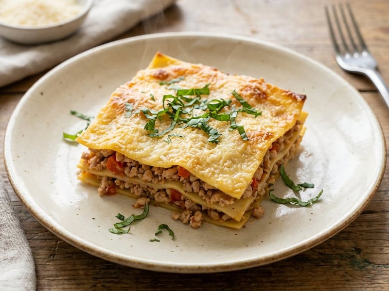 Quick Turkey Lasagna with Basil