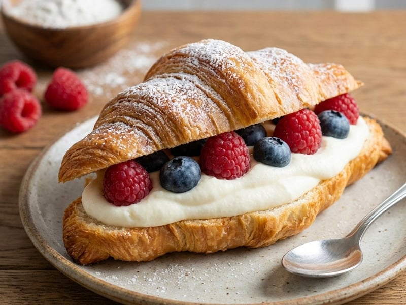 Butter Croissants with Quark Cream & Berries
