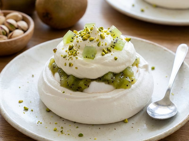 Mini Pavlovas with Kiwi Compote