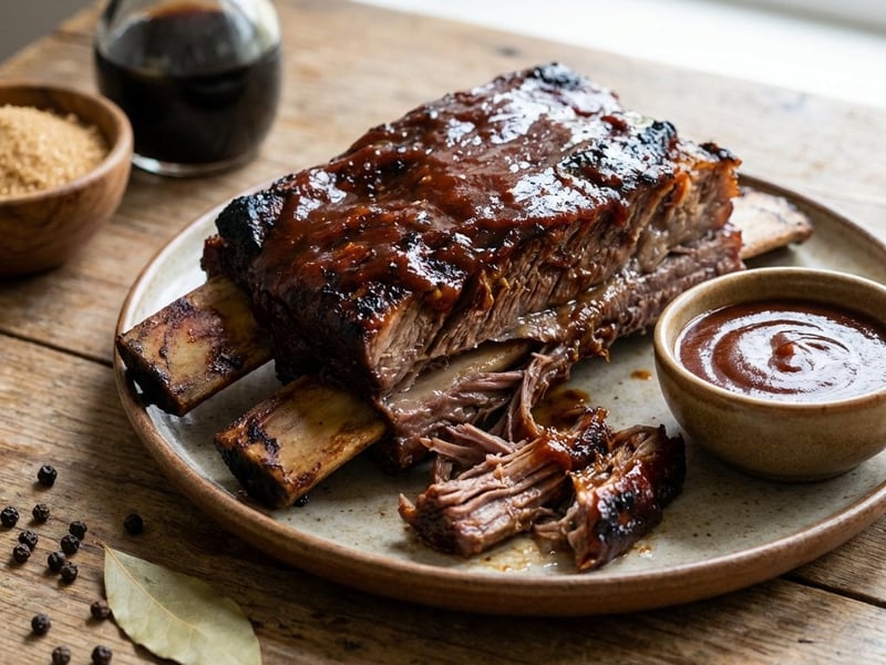 Tender Beef Ribs with BBQ Sauce | Juicy & Smoky