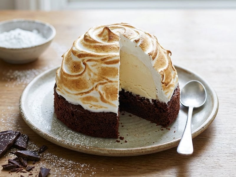 Baked Alaska with Chocolate Base