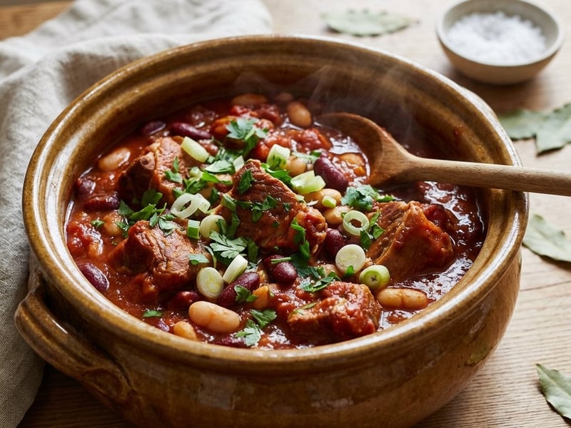 Pork Leg with Colorful Beans