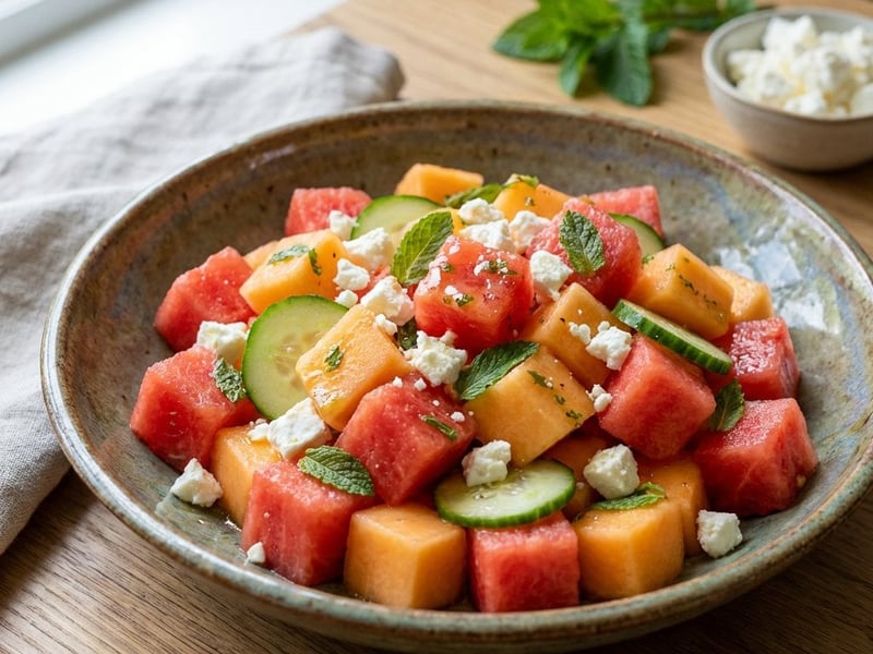 Refreshing Melon Salad with Feta and Mint