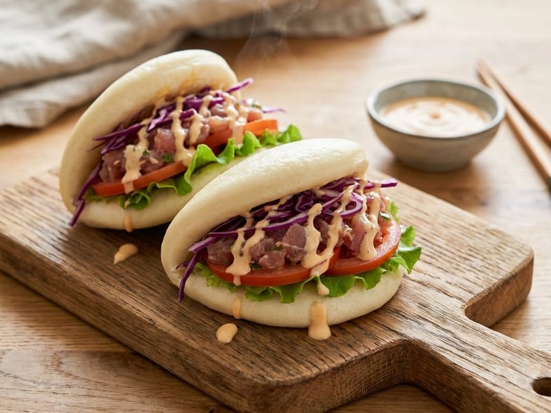 Bao Buns mit Thunfisch-Tatar