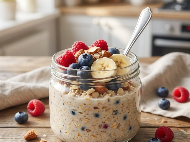 Overnight Oats with Berries and Nuts