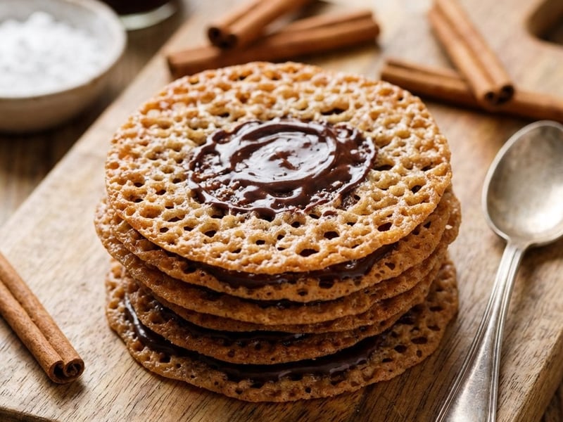 Cinnamon Lace Cookies with Coffee-Rum Filling | Crispy & Elegant