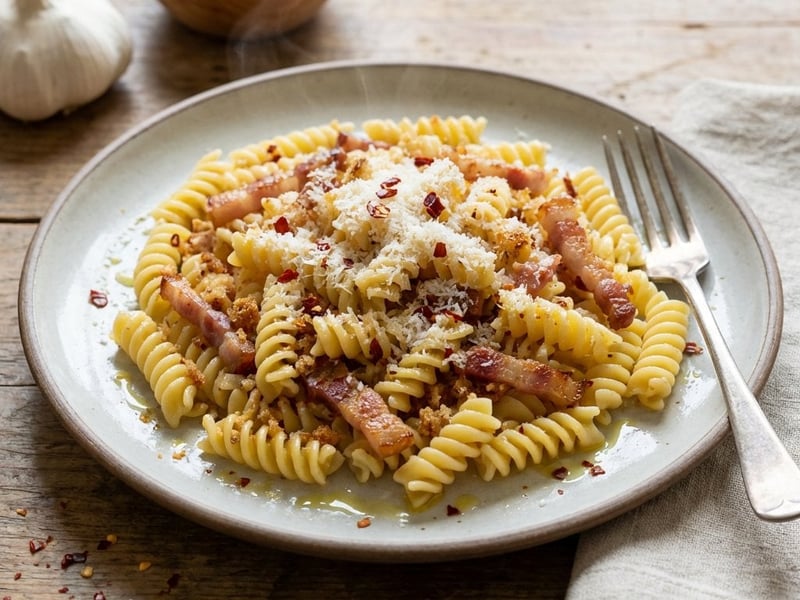 Fusilli from Matera with Pancetta and Pecorino
