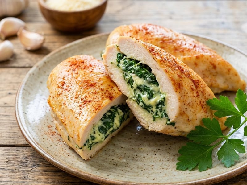 Chicken Breast with Spinach and Cheese Filling