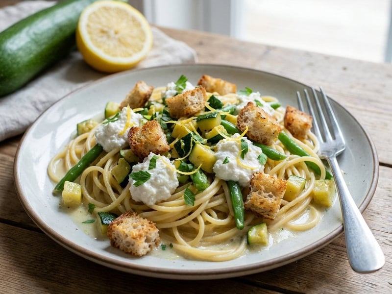 Spaghetti with Zucchini and Ricotta