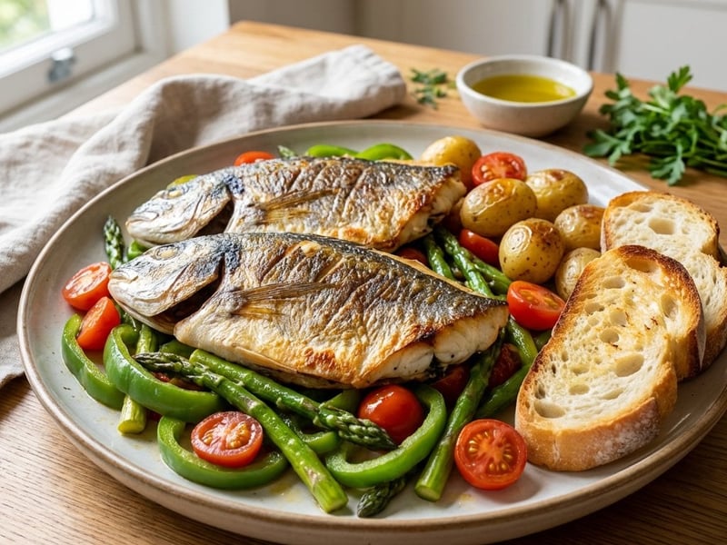 Gilt-head bream with Mediterranean vegetables