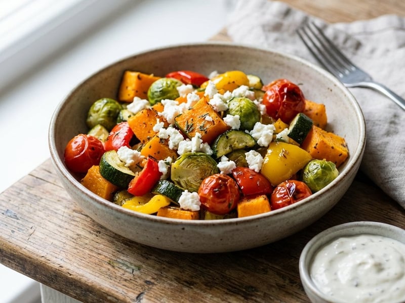 Autumnal Roasted Vegetable Salad with Feta