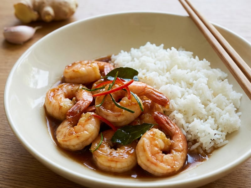 Garnelen mit Tamarindensauce