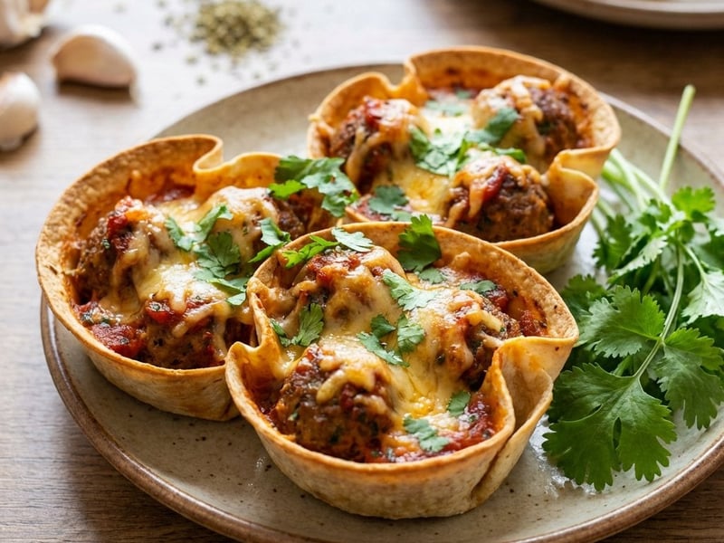 Tortilla-Muffins mit Faschiertem