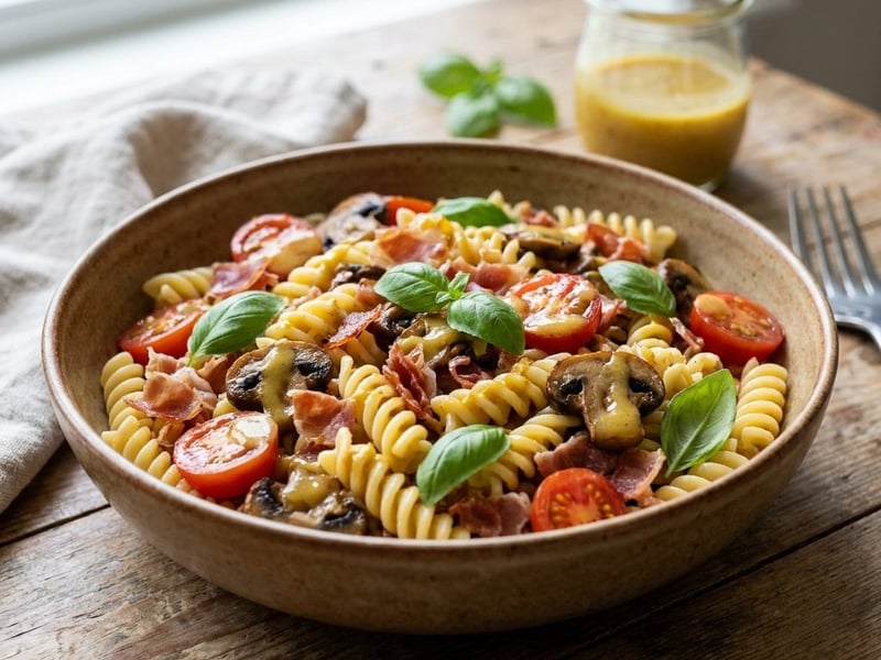 Pasta Salad with Honey-Mustard Dressing and Prosciutto
