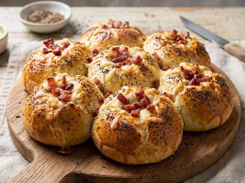 Spicy Bacon-Mozzarella Buns