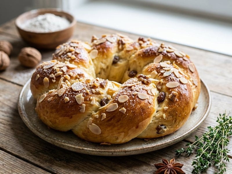 Classic Easter Wreath with Almonds and Nuts
