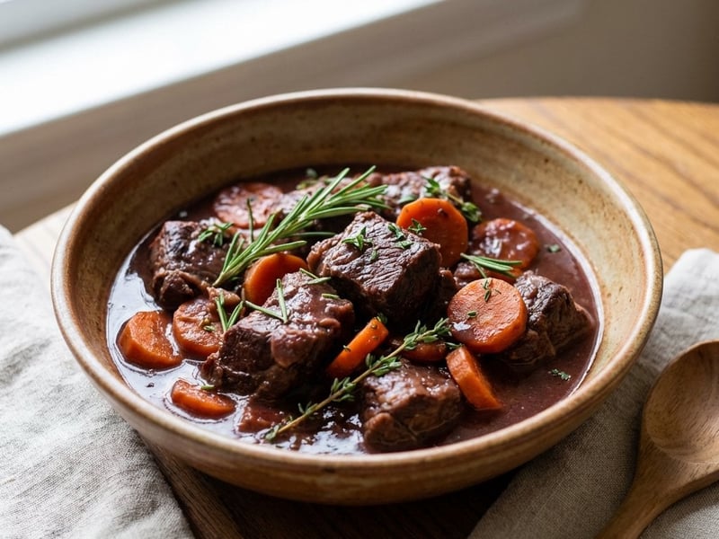 Braised Beef Shank with Carrots in Red Wine