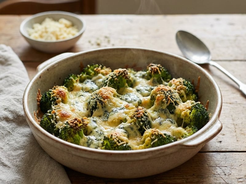 Gratinated Broccoli with Cheese
