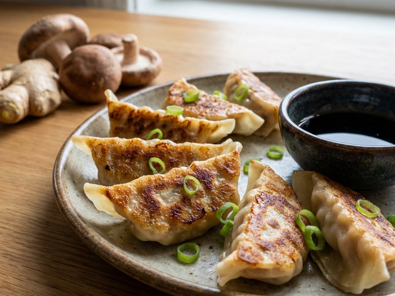 Gyoza-Teigtaschen mit Tofu und Gemüse