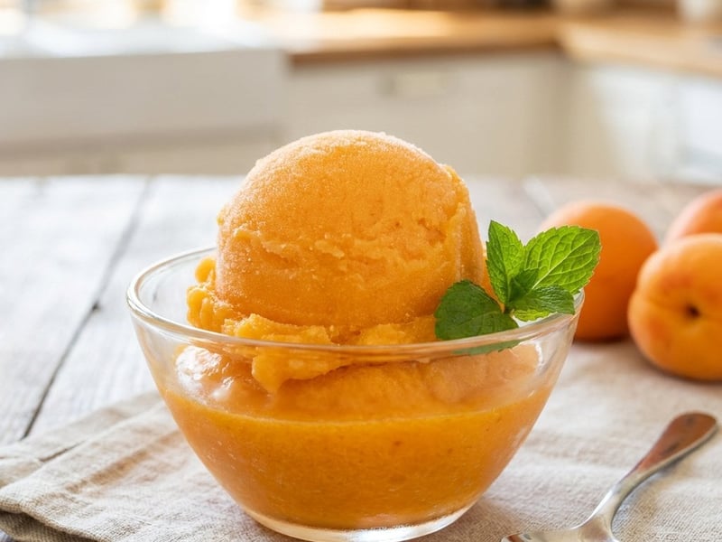 Quick Apricot Sorbet with Vanilla