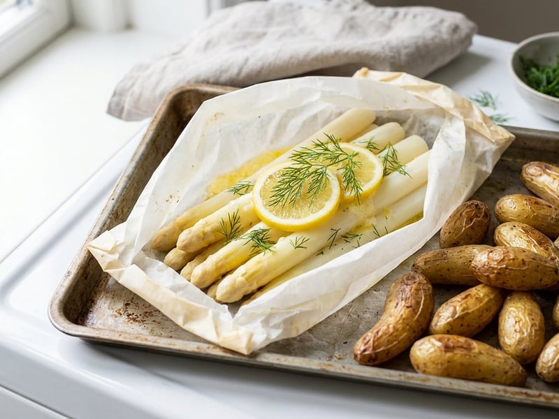 White Asparagus en Papillote | Light Spring Recipe