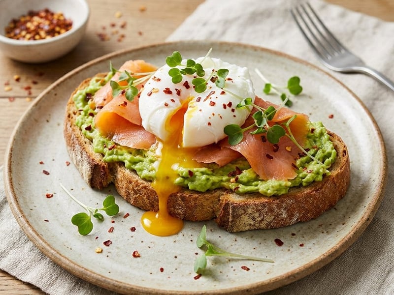 Avocado Toast mit Räucherlachs & Ei