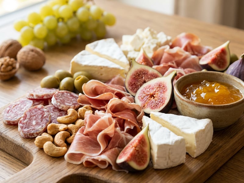 Charcuterie-Platte mit Prosciutto und Feigen
