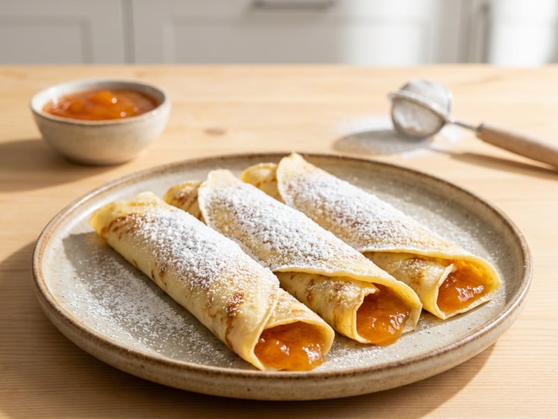 Classic Palatschinken with Apricot Jam