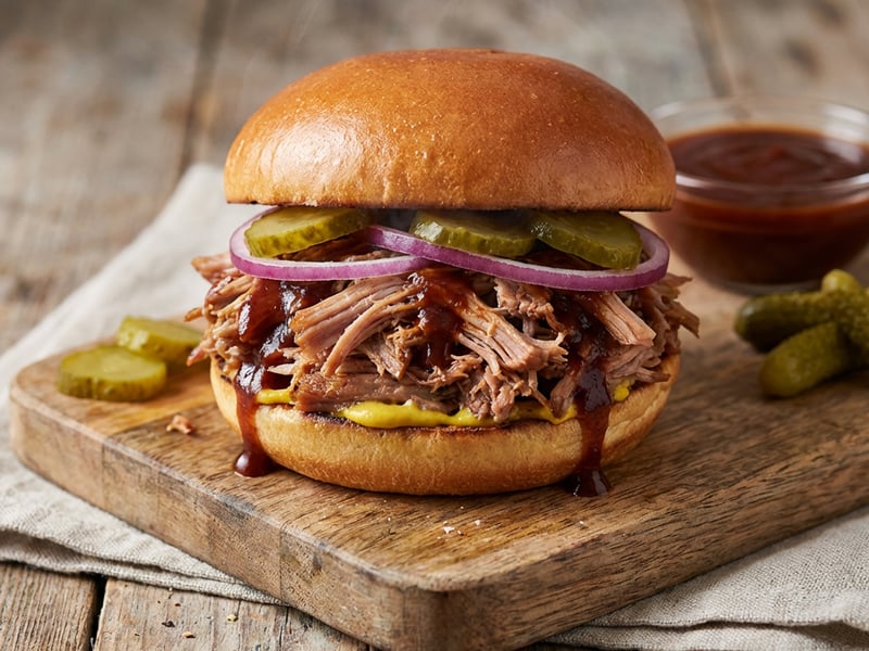 Saftiges Pulled Pork Burger