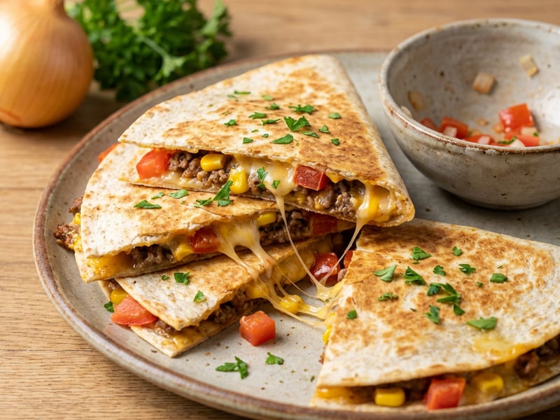 Quesadilla mit Rinderfaschiertem
