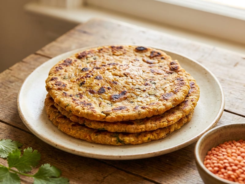 Indische Fladenbrote aus roten Linsen