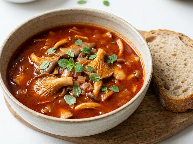 Oyster Mushroom Soup Goulash Style