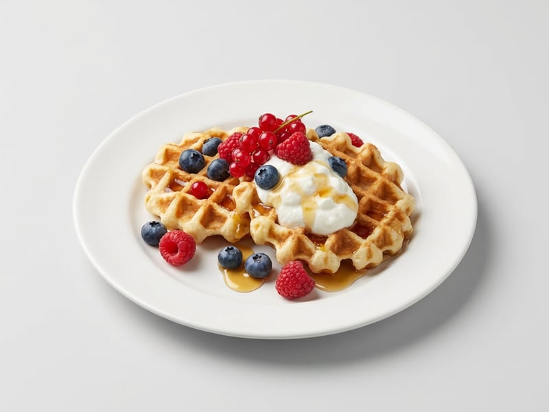Luftige Kefir-Waffeln mit frischen Beeren
