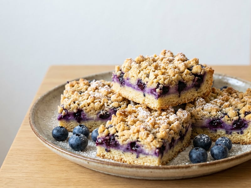 Heidelbeerkuchen mit Streuseln und Topfen