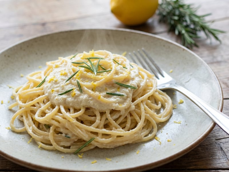 Cremige Pasta mit Rosmarin und Zitrone