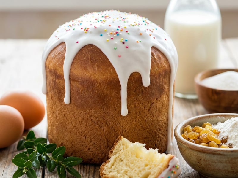 Paska- ukrainisches Hefebrot zu Ostern