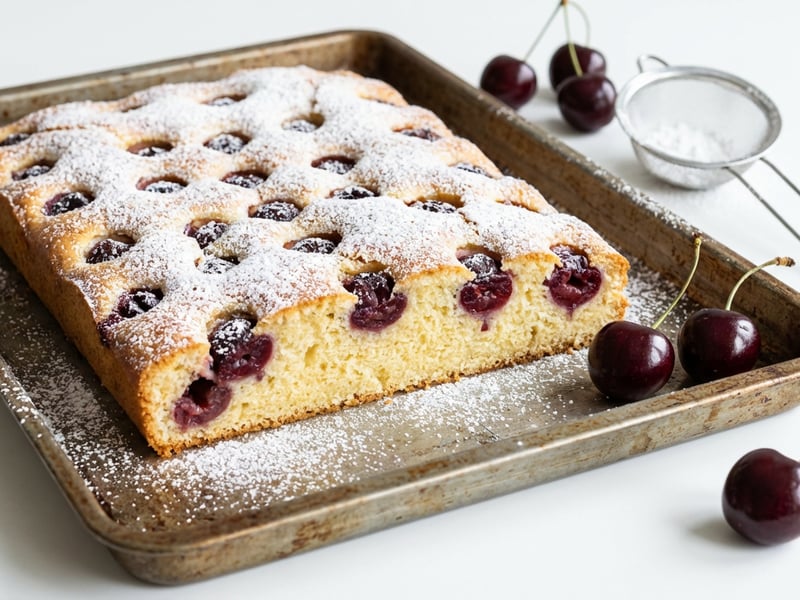 Kirschenkuchen vom Blech | Saftig & Fluffig