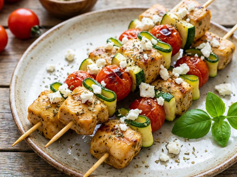 Spieße mit Feta