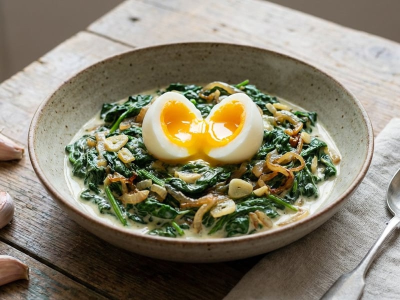 Classic Leaf Spinach with Egg