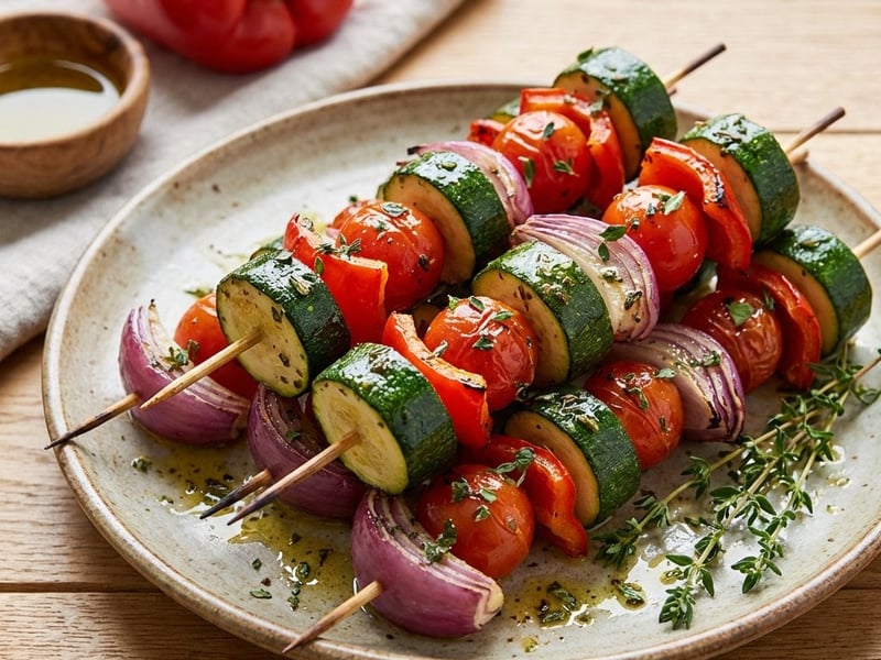 Gegrillte Gemüsespieße | Bunter Grillgenuss