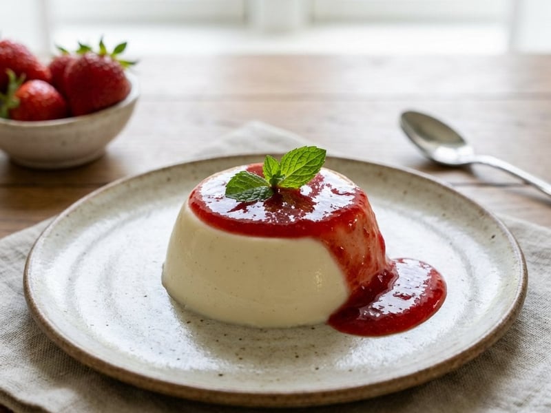 Panna cotta with Strawberries