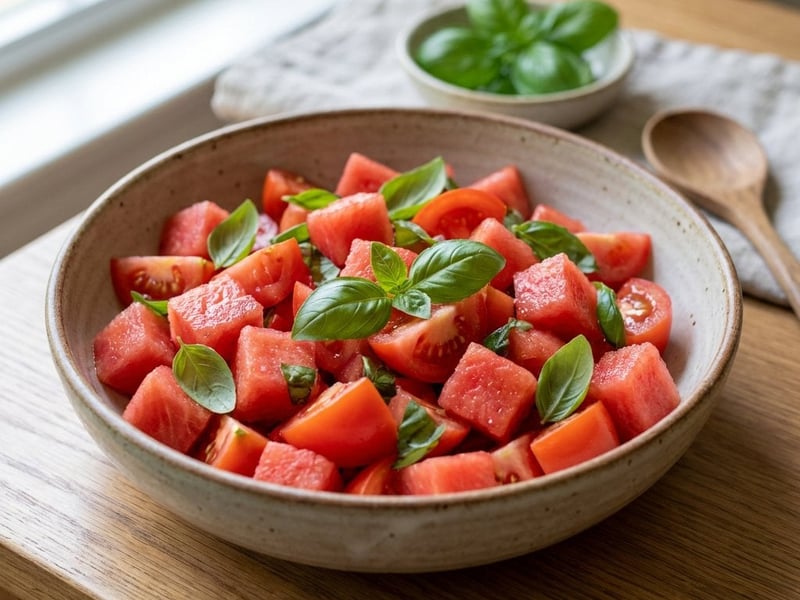 Refreshing Tomato-Watermelon Salad