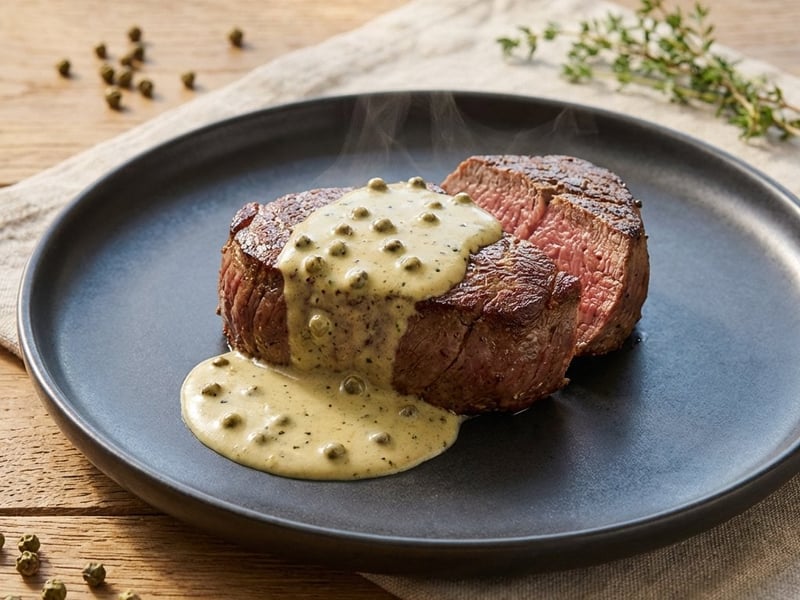 Beef Fillet Steak with Pepper Sauce