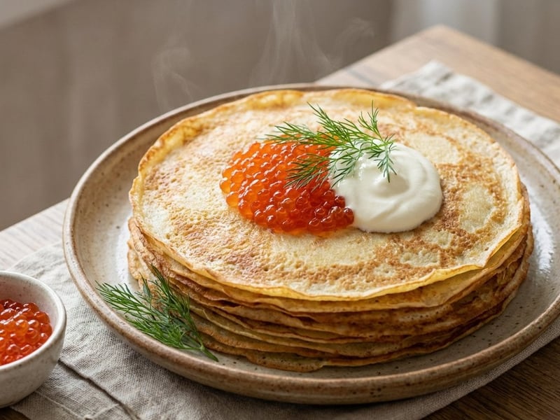 Blinis with Caviar and Sour Cream