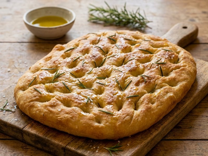 Klassische Focaccia mit Rosmarin