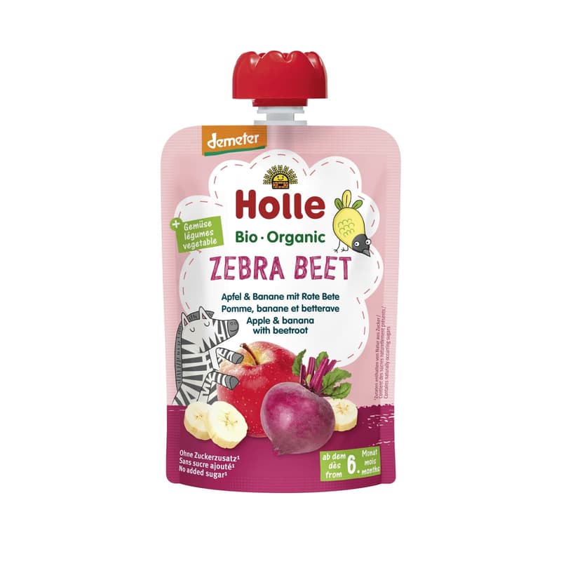 Holle BIO Zebra Beet - Pouchy Apfel, Banane, rote Bete
