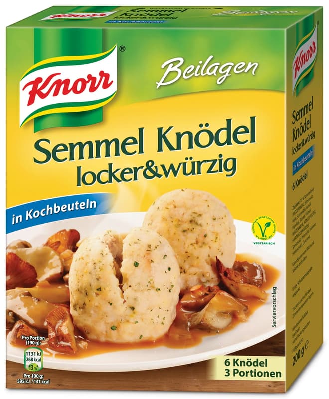 Knorr Semmelknödel im Kochbeuteln
