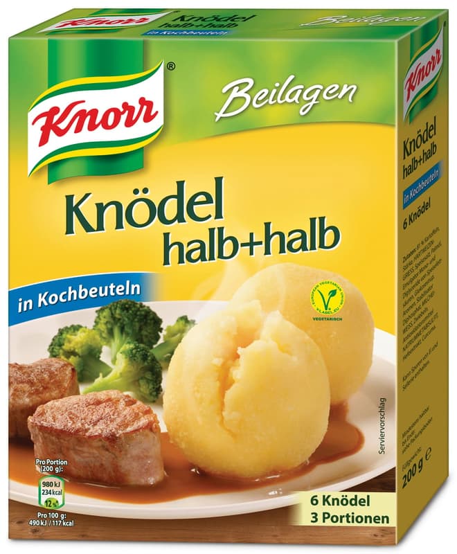 Knorr Knödel Halb+Halb im Kochbeutel